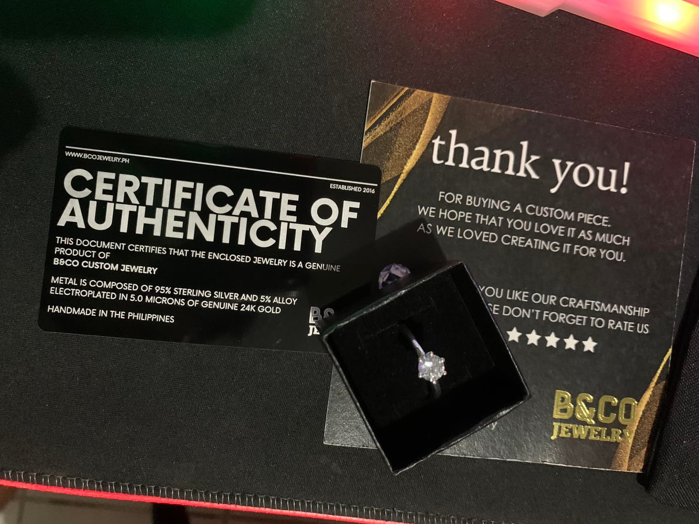 Customer photo review of 1ct Solitaire 6-prong Engagement Ring