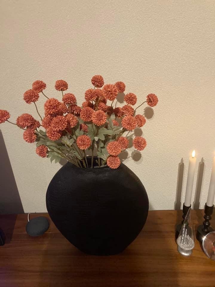 Customer photo review of Zijden Kiku Bloemen - Omber