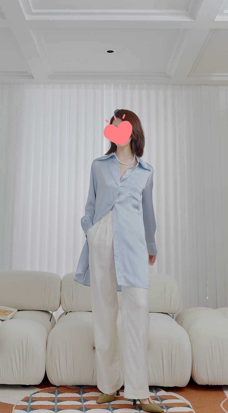 Customer photo review of SILKINC Wide Collar Long Shirt (Spirit Shirt)
