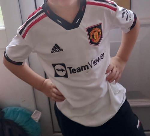 Customer photo review of Kids Mystery Football Shirt