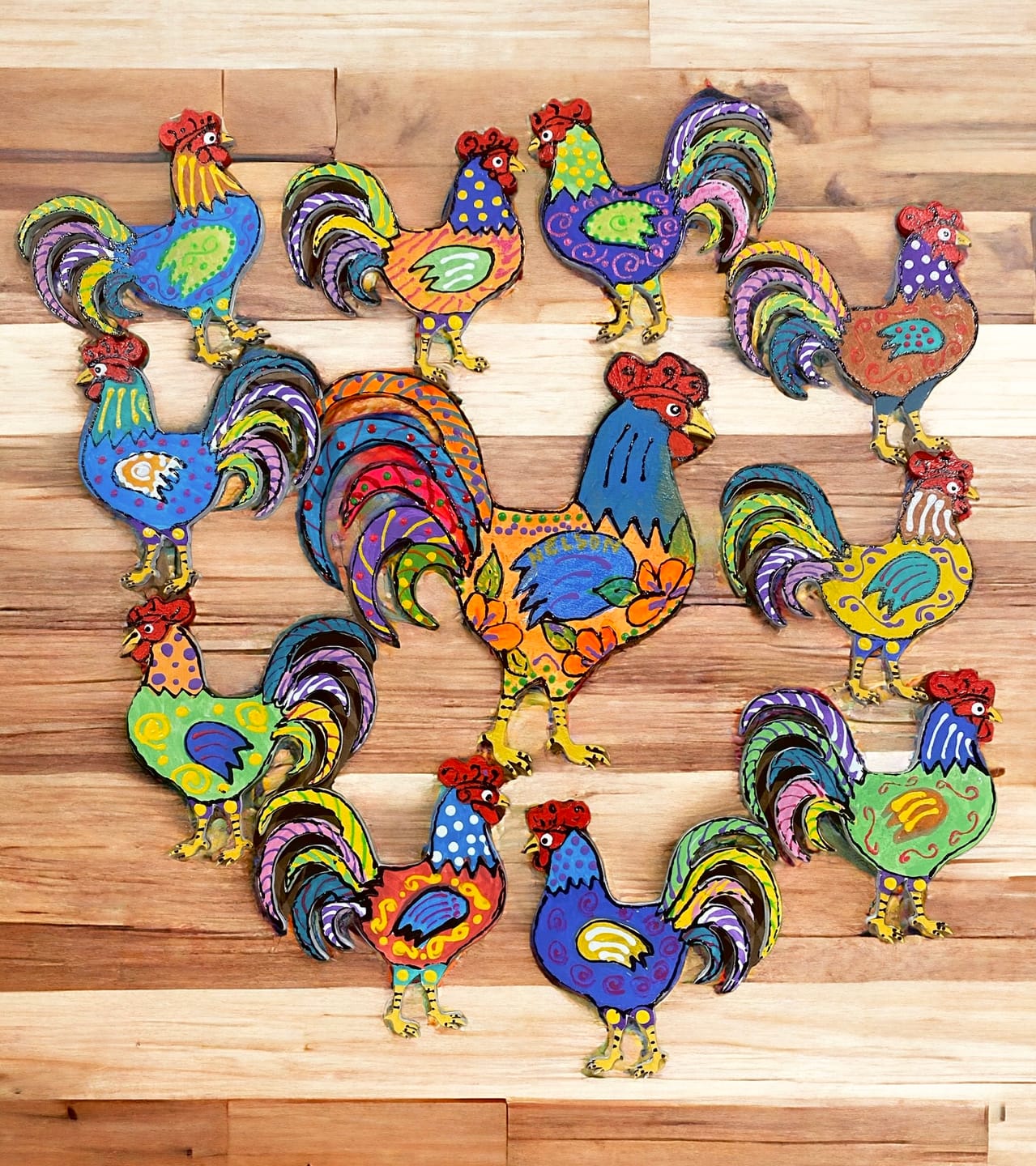 Customer photo review of Unfinished Wood Rooster Chicken Shape - Farm Animal - Craft - up to 24" DIY