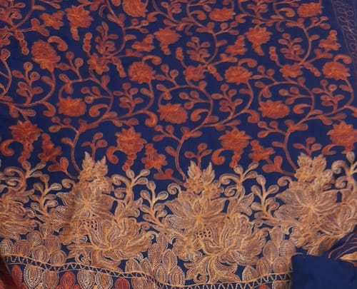 Customer photo review of Pashtush Womens Embroidery Shawl, Aari Embroidery, Navy Blue