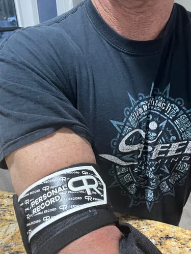 Customer photo review of Personal Record Heavy Duty Premium Elbow Wraps PR903 - Black