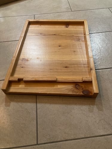 Customer photo review of Elevate Your Beehive with BeeCastle's Wax Coated Solid Cedar Wood Bottom Board: Ideal for 10 or 8 Frame Bee Hives! 🌿 Ensure Natural Protection and Durability for Your Beekeeping Endeavors. Crafted with Precision for Sustainable and Thriving Bee Colonies.