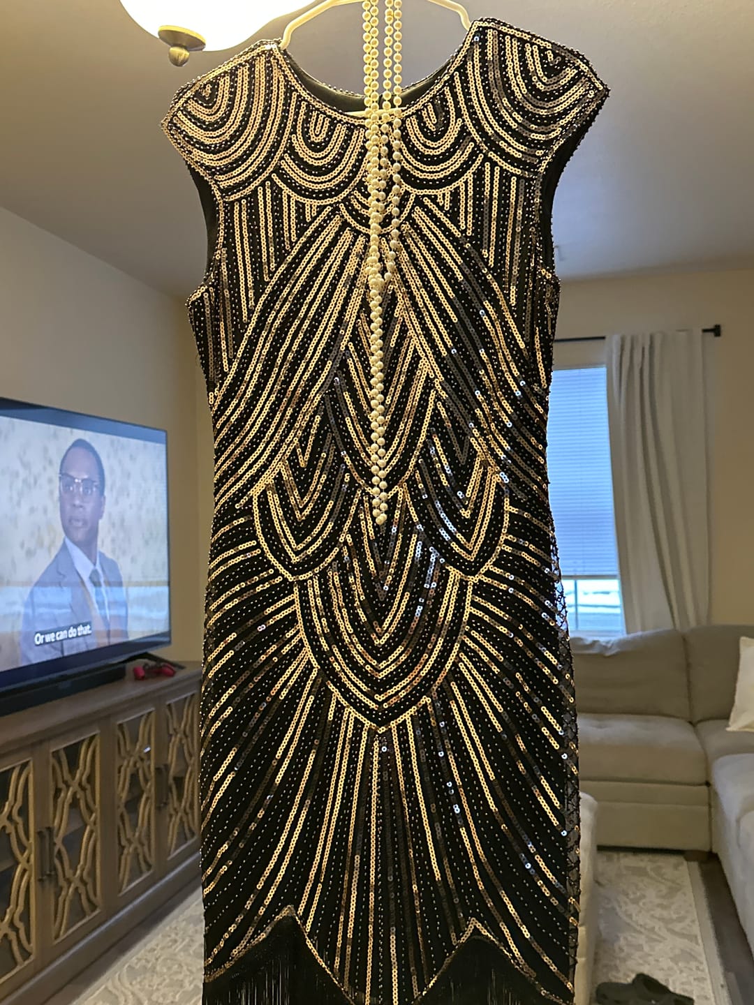 Customer photo review of 1920s Black & Gold Mable Flapper Dress