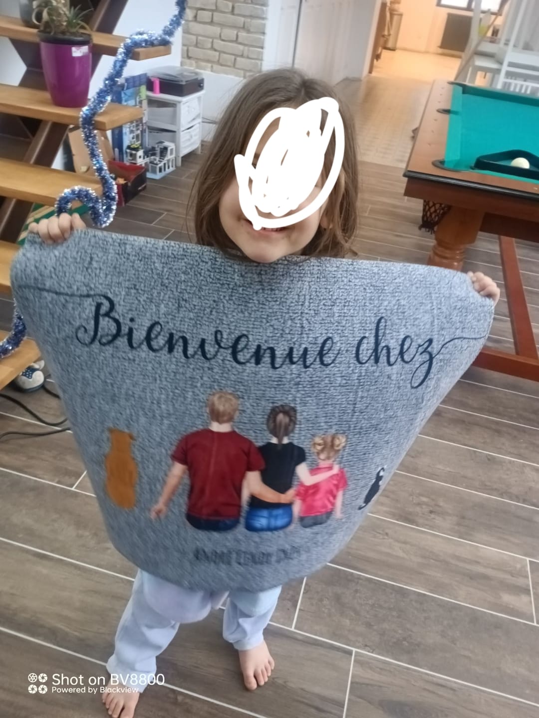 Customer photo review of Famille - Paillasson personnalisé