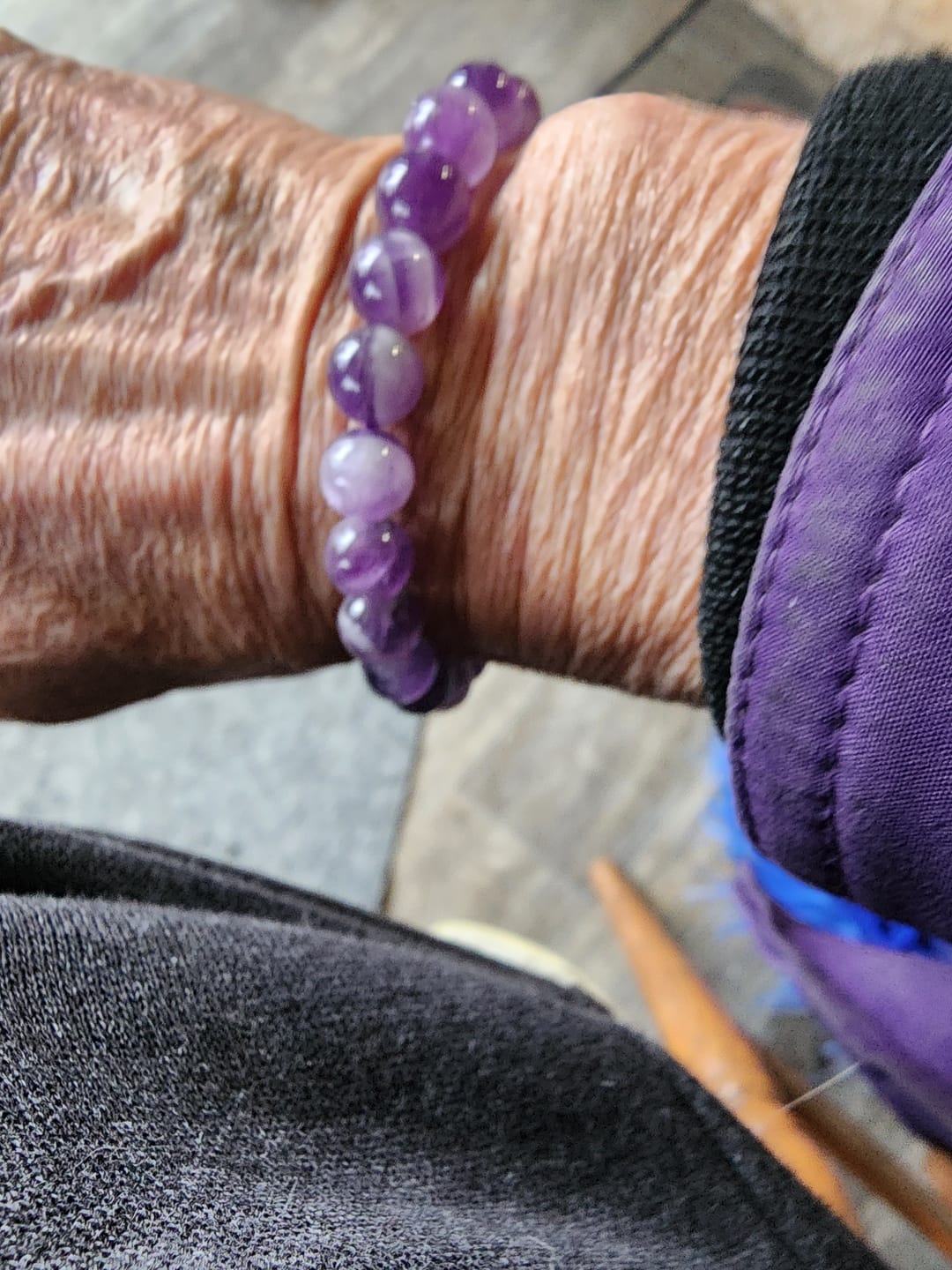 Customer photo review of Amethyst Sensory Bracelet