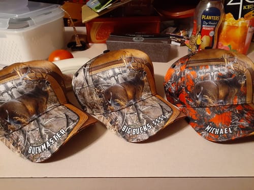 Customer photo review of Maxcorners  Cross America Hunting Deer Leather Pattern Personalized Hats 3D Multicolored