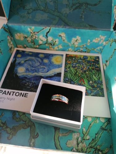 Customer photo review of Van Gogh Starry Night Tablo Tasarım İnce Yüzük