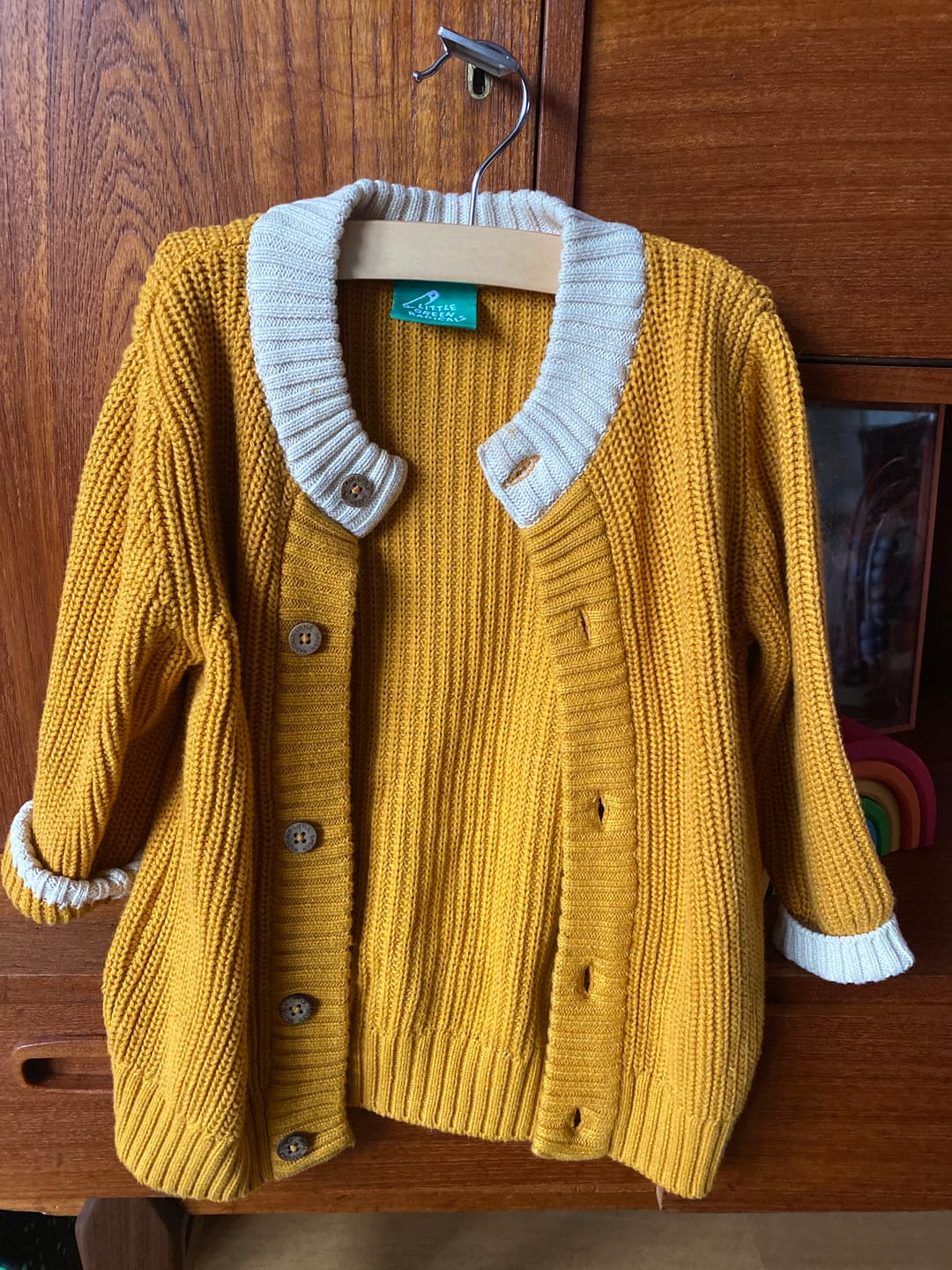Customer photo review of From One To Another Gold Snuggly Knitted Cardigan