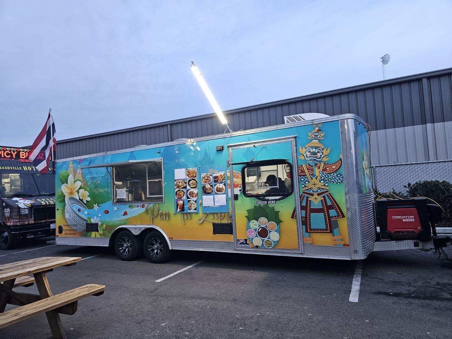 Customer photo review of Food Truck Service Area Light – Dual 5 Foot Pole 20,000 Lumens