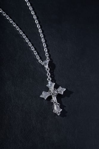 Customer photo review of "The Ruins" Gothic Chained Cross Pendant Necklace