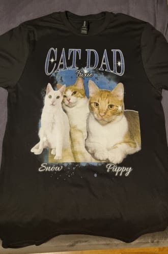 Customer photo review of 90er Vintage Katzen Foto - Individuelles T-Shirt