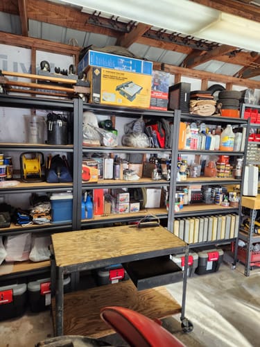 Customer photo review of REIBII 72"H Metal Shelving Unit, 2000 Lbs 40“W Heavy Duty Storage Shelves, Adjustable Industrial Shelving For Warehouse, Shop