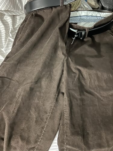 Customer photo review of Corduroy Pants Mens 34 x 30 Brown Trousers