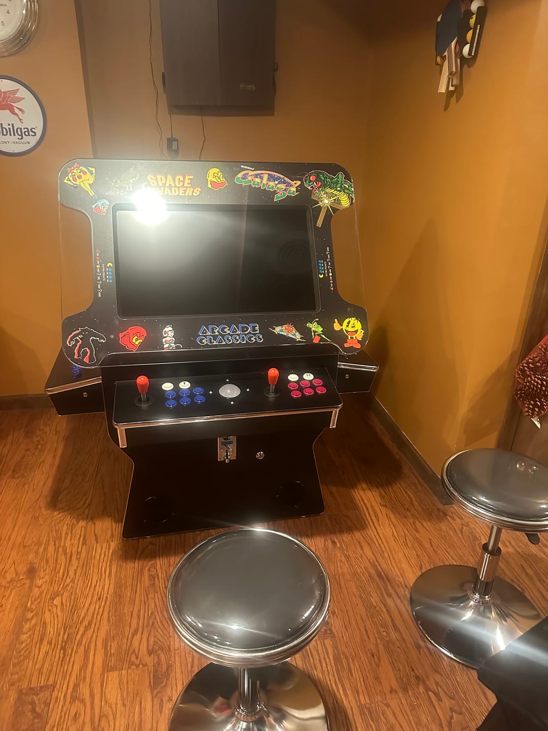 Customer photo review of Cocktail Arcade Machine 3505 Games  Tilt Up Black Lift Up Retro Multi-cade Table