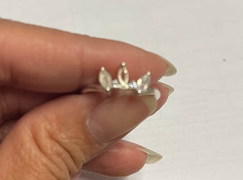 Customer photo review of Moonstone Crown Ring (Silver)