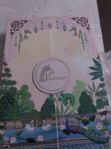 Customer photo review of Pashtush His and Her Set of Stoles with Premium Gift Box Packaging, Beige and Powder Pink