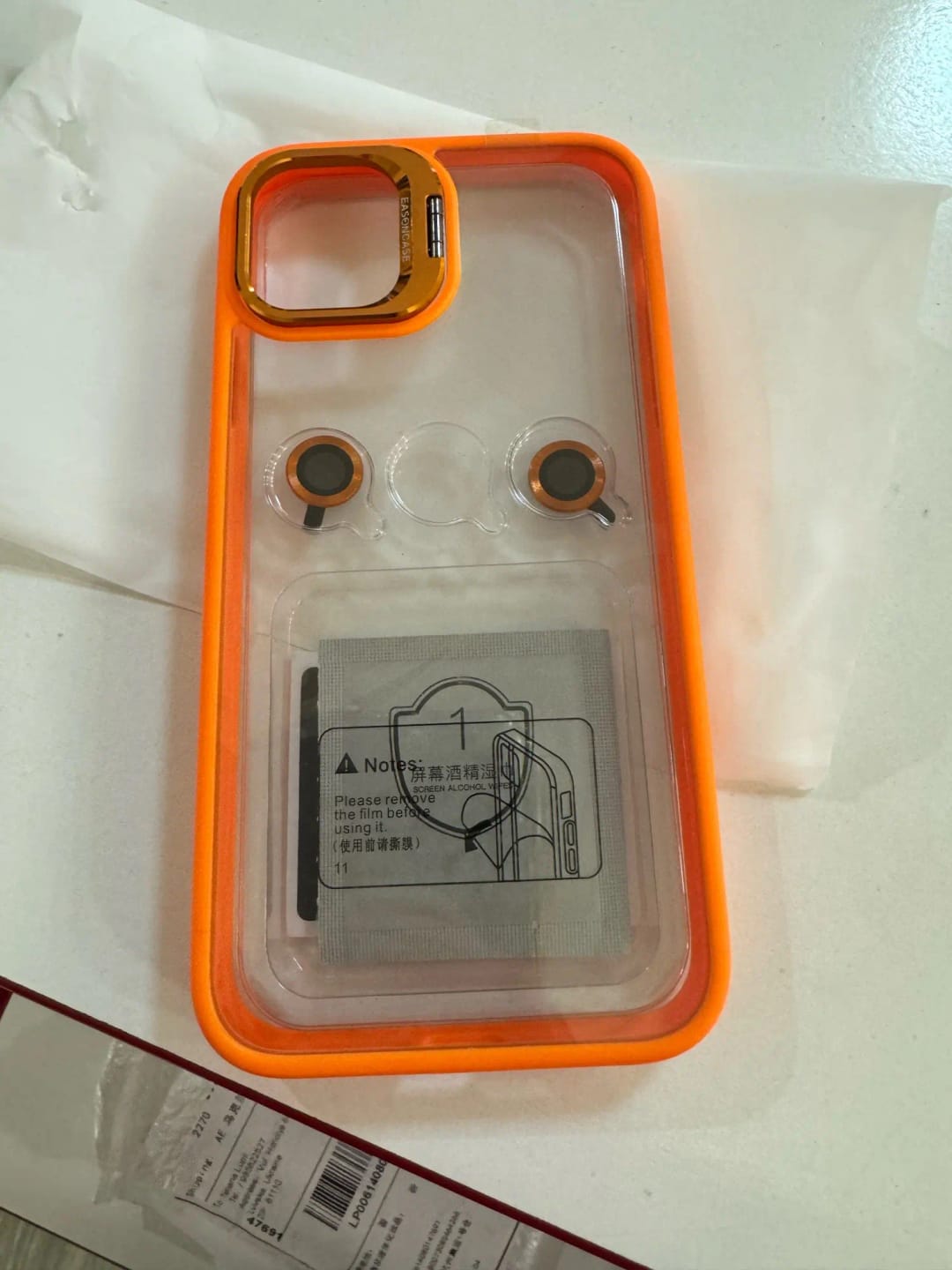 Customer photo review of LuxuryKase LK103 Camera Lens Metal Ring Protector Stand Case With Lens Film for iPhone 11 12 13 14 15 Plus Pro Max