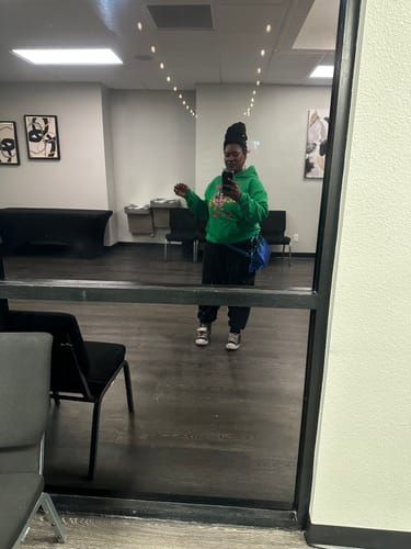 Customer photo review of Python mini bag (blue chrome)