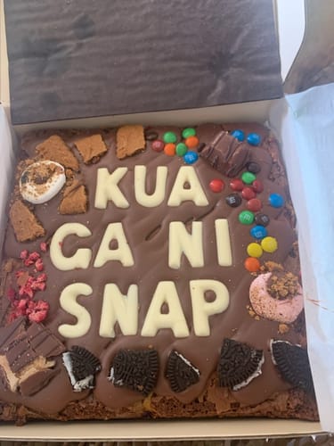 Customer photo review of Custom message loaded brownie