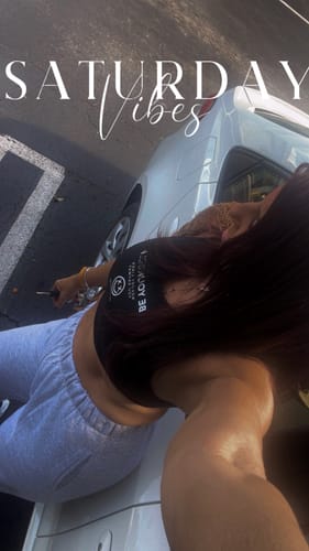 Customer photo review of Salty Savage Ladies “Be Yourself” Peekaboo Sports Bra