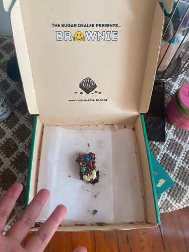 Customer photo review of Custom message birthday brownie