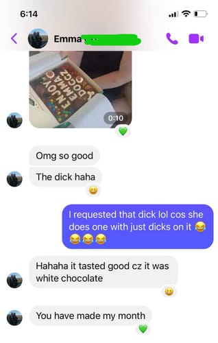 Customer photo review of Custom message loaded brownie