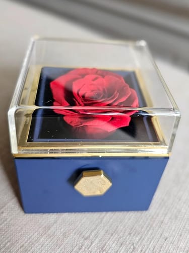 Customer photo review of Eternally Preserved Rose w/ Personalized Heart Necklaces