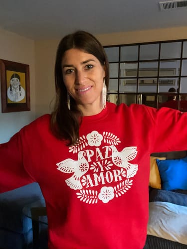 Customer photo review of Unisex Red Paz y Amor Sweatshirt