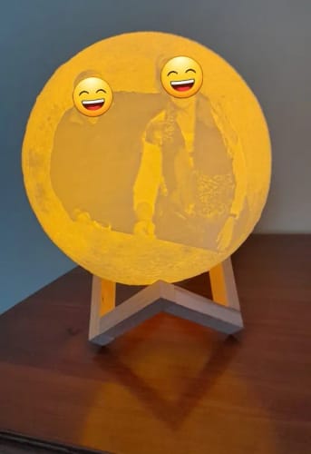 Customer photo review of "Love You To The Moon & Back" Personalized 3D Engraved Luminous Moon Lamp