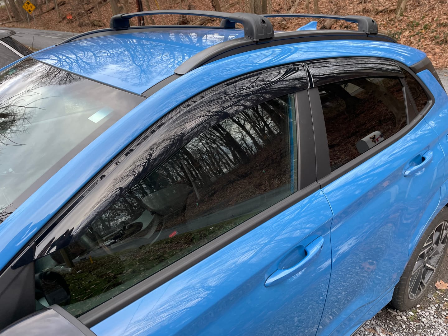 Customer photo review of 2018-Up Hyundai Kona Window Visors Wind Deflectors Rain Guards