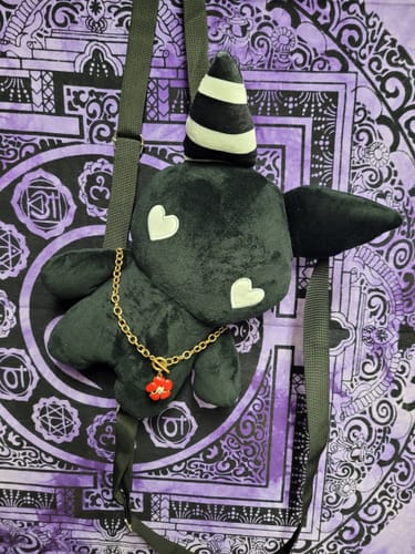 Customer photo review of Rabbit Plush Backpack 14" (BLACK)