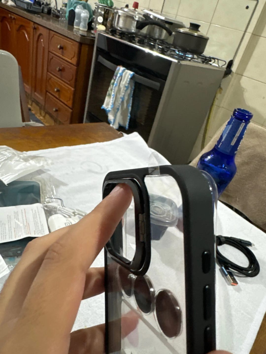 Customer photo review of LuxuryKase LK103 Camera Lens Metal Ring Protector Stand Case With Lens Film for iPhone 11 12 13 14 15 Plus Pro Max