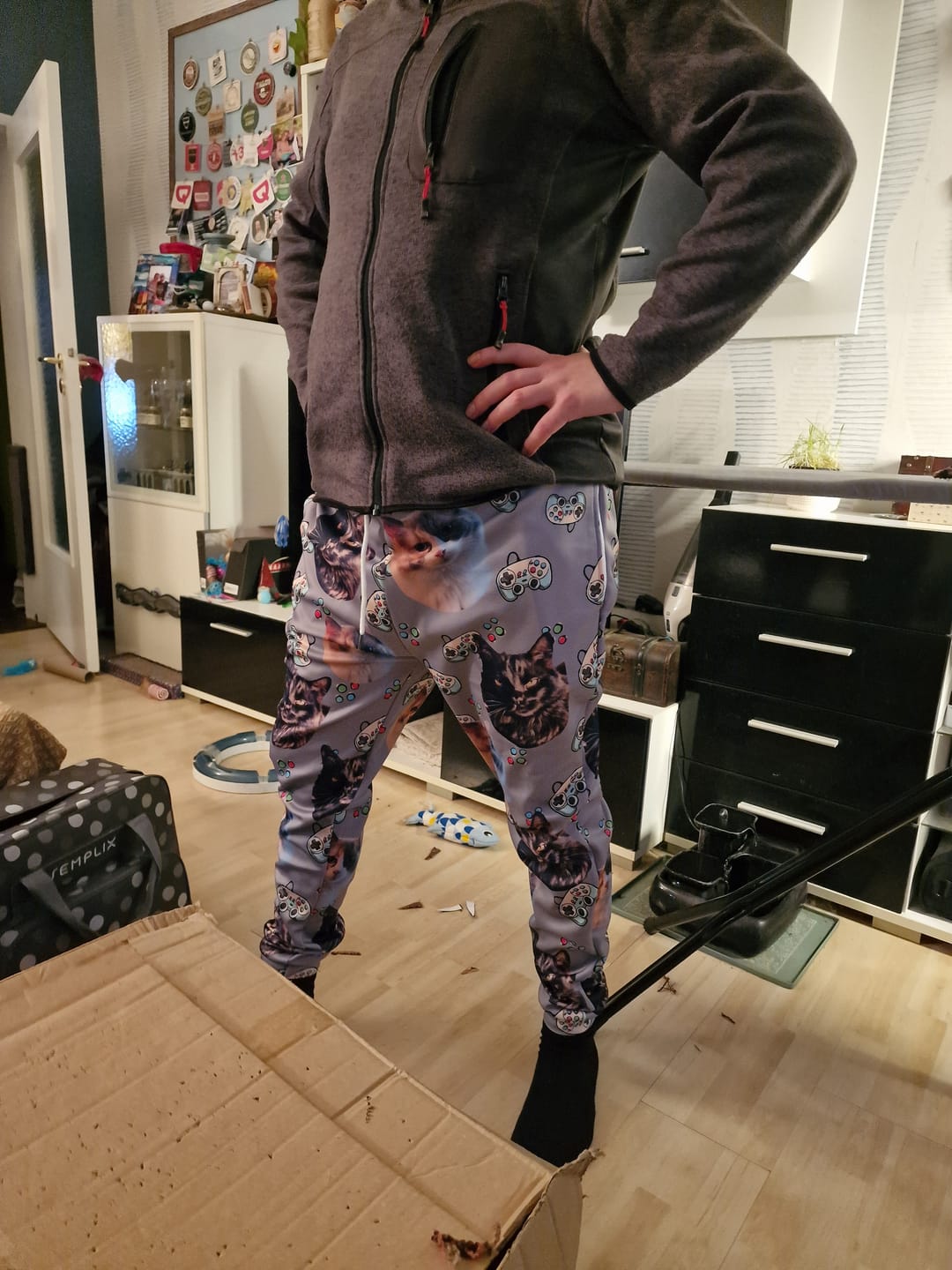 Customer photo review of Custom Your Own Sweatpants With Your Pet Face