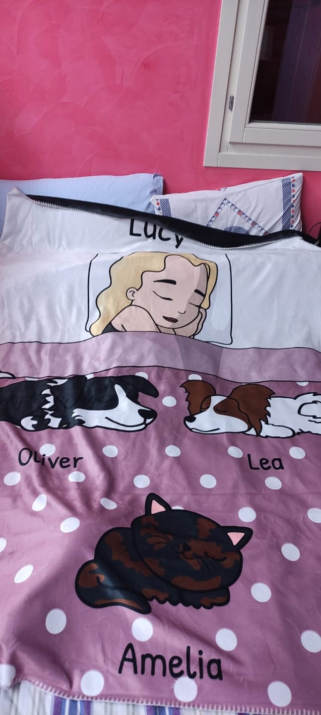 Customer photo review of Tempo di coccole con gli animali domestici (Singolo) - Plaid personalizzato