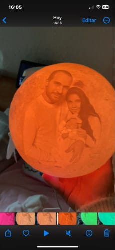 Customer photo review of "Love You To The Moon & Back" Personalized 3D Engraved Luminous Moon Lamp
