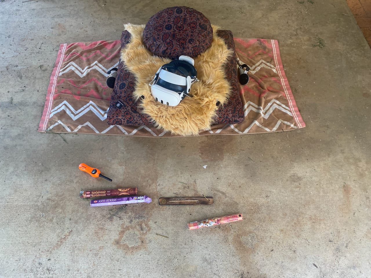 Customer photo review of Dusky Ajrakh Fig - Meditation comfort bundle