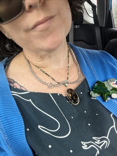 Customer photo review of 50cm Polished Foxtail Chain in Sterling Silver