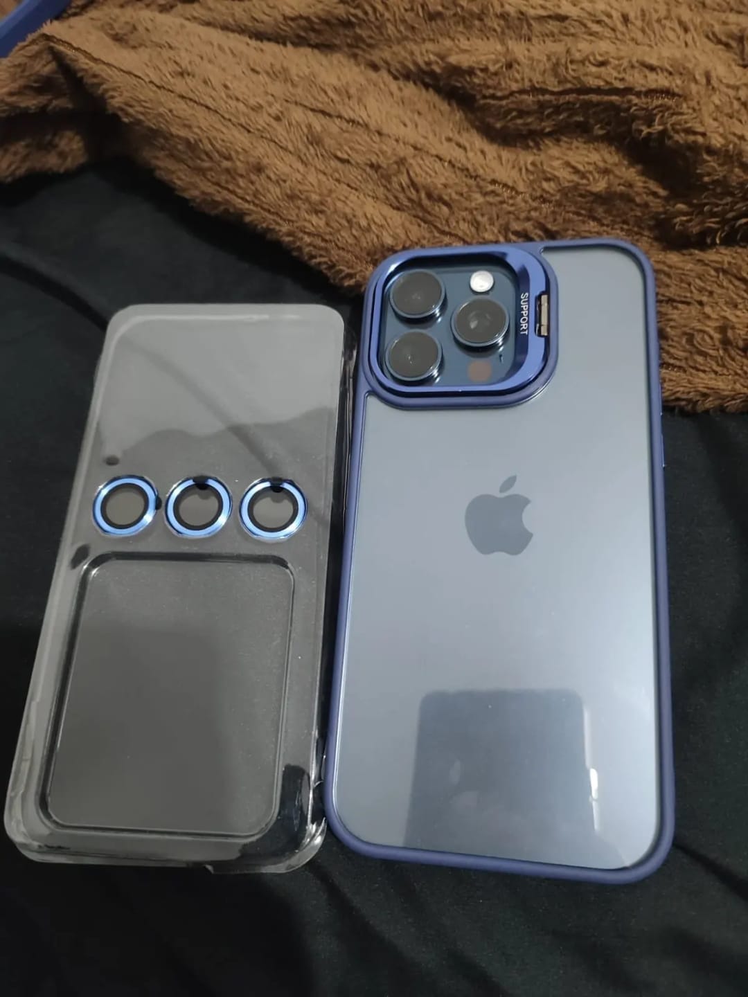 Customer photo review of LuxuryKase LK103 Camera Lens Metal Ring Protector Stand Case With Lens Film for iPhone 11 12 13 14 15 Plus Pro Max