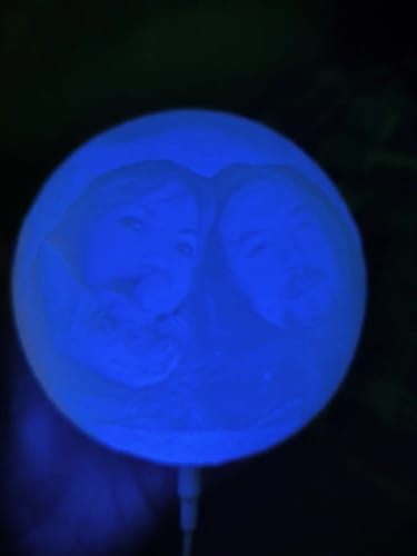 Customer photo review of "Love You To The Moon & Back" Personalized 3D Engraved Luminous Moon Lamp