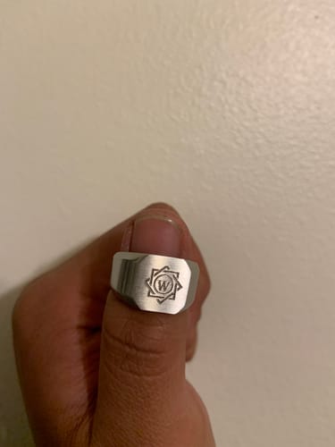 Customer photo review of Matte & Shiny Signet Ring
