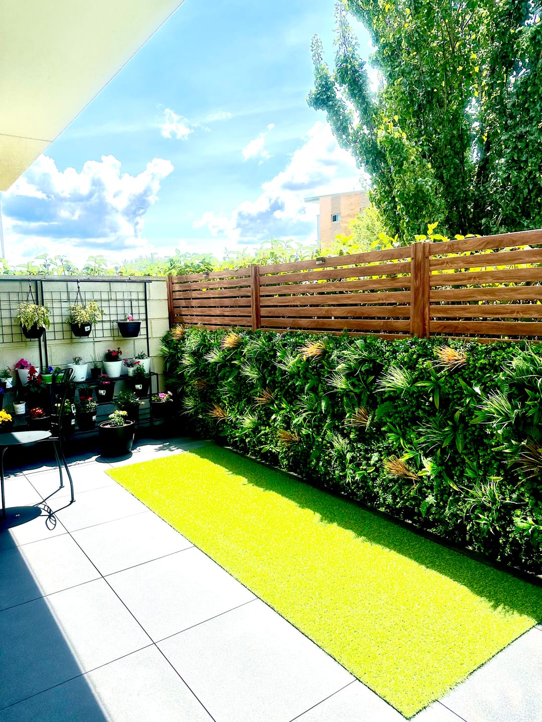 Customer photo review of Jasmine Artificial Hedge Screen / Green Wall Panel 100cm x 100cm UV Resistant