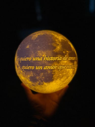Customer photo review of "Love You To The Moon & Back" Personalized 3D Engraved Luminous Moon Lamp