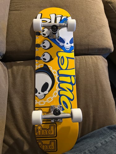 Customer photo review of Blind Tantrum Orange 8.0" Complete Skateboard