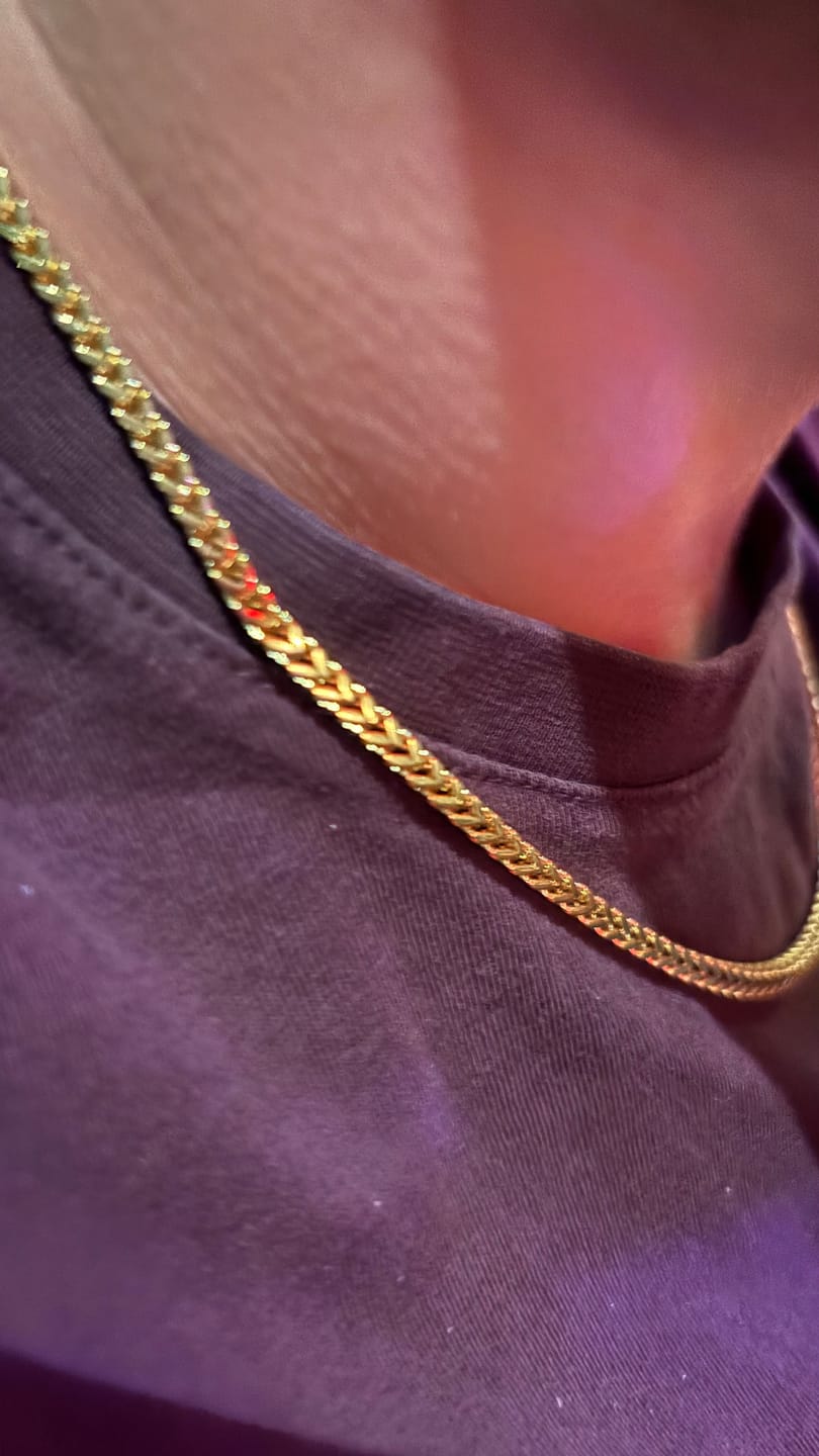 Customer photo review of CLEAN FRANCO CHAIN. - 3MM 18K GOLD