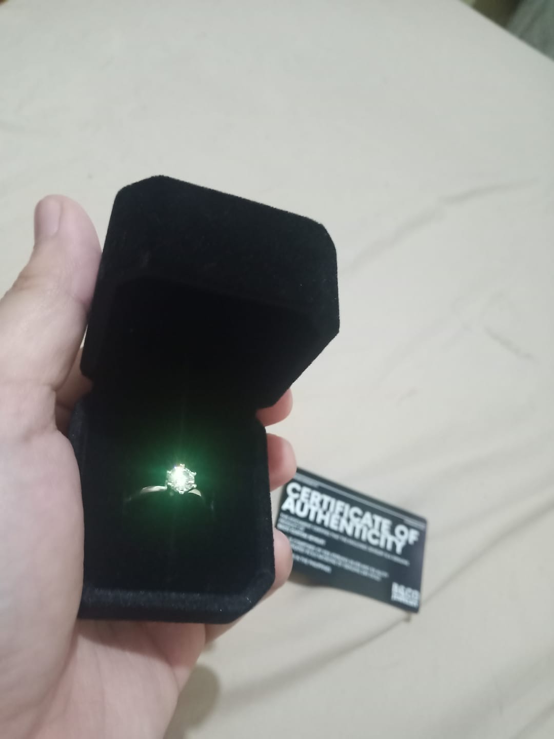 Customer photo review of 1ct Solitaire 6-prong Engagement Ring