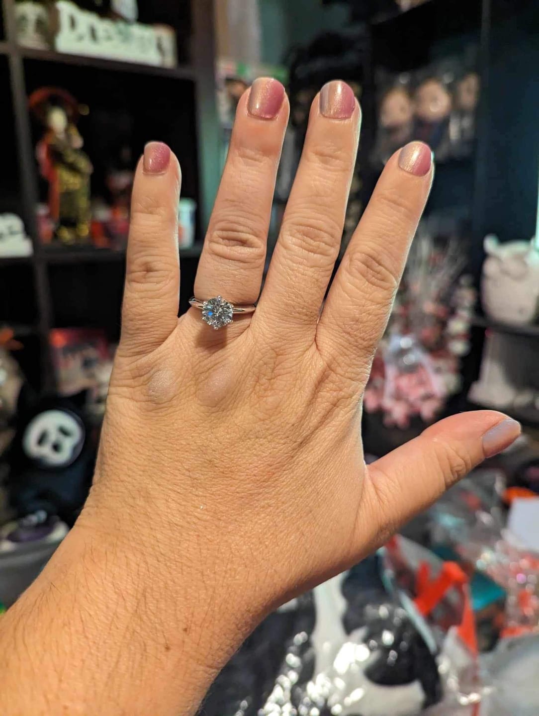 Customer photo review of Classics for Hundreds of years, six prong solitaire ring