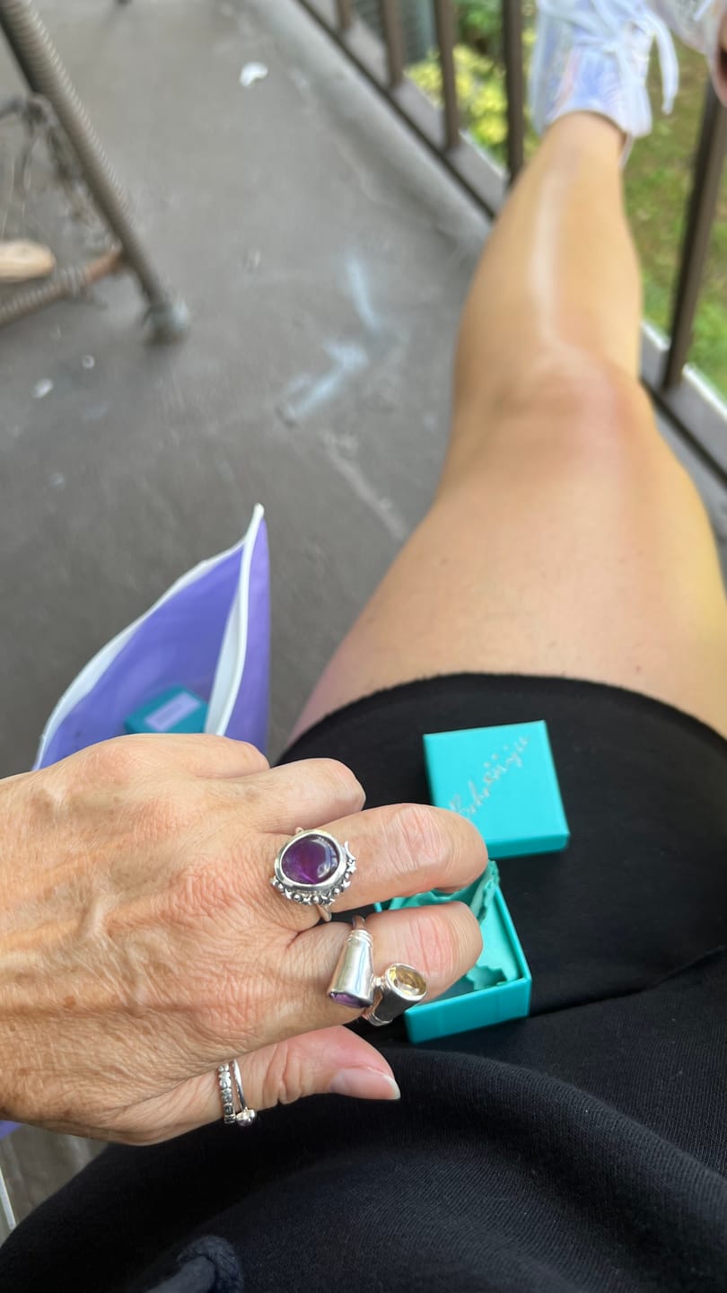 Customer photo review of Amethyst Celestial Ring