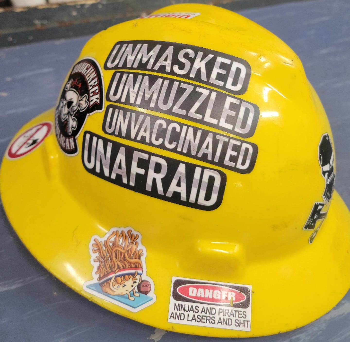 Customer photo review of Unmasked Unmuzzled Decal